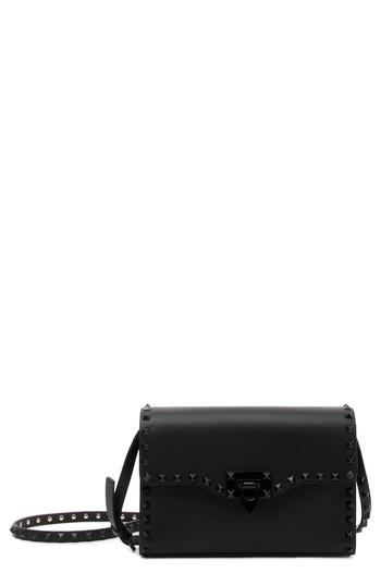 Valentino Garavani Rockstud Medium Leather Shoulder Bag - Black