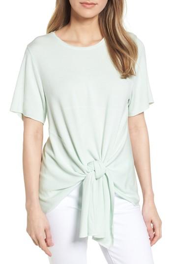 Petite Women's Caslon Tie Front Sweatshirt P - Green