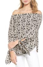 Women's Chelsea28 Floral Print Tie Sleeve Blouse - Ivory