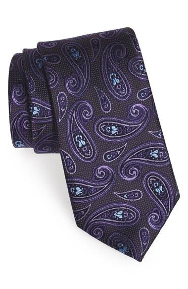 Men's Nordstrom Men's Shop Paisley Silk Tie, Size - Purple