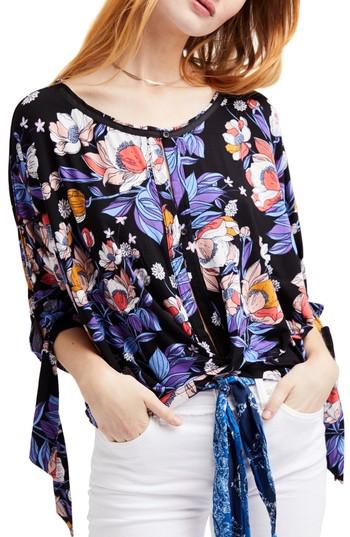 Women's Free People Keepin' On Tee, Size - Black