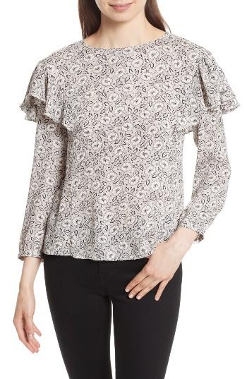 Women's Rebecca Taylor Sweet Briar Ruffle Silk Top - Ivory