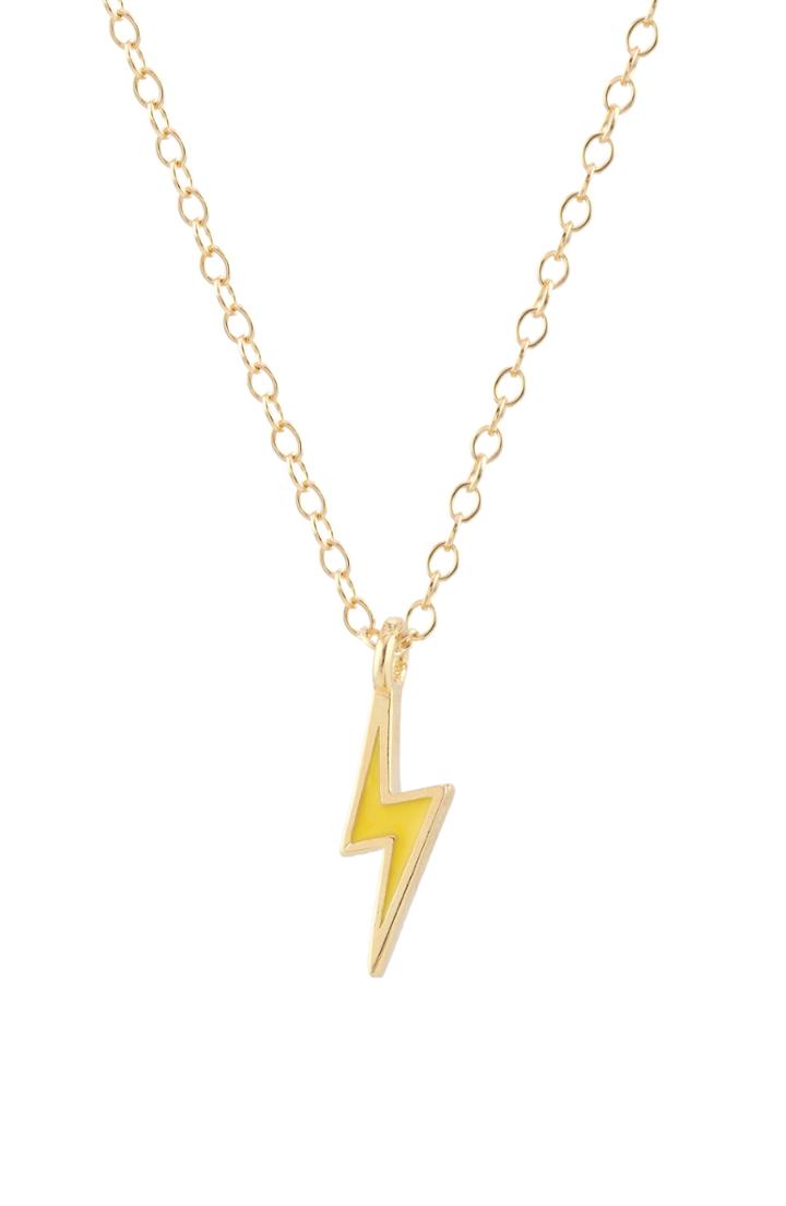 Women's Kris Nations Lightning Bolt Enamel Charm Necklace
