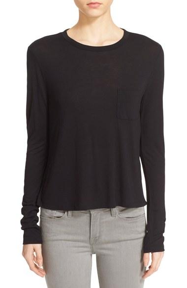 Women's T By Alexander Wang Crop Long Sleeve Tee