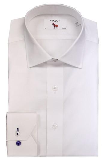Men's Lorenzo Uomo Trim Fit Solid Dress Shirt - 34 - White