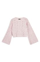 Women's Topshop Pointelle Crop Sweater Us (fits Like 0) - Pink