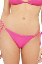 Women's Topshop Ribbed Tie Bikini Bottoms Us (fits Like 0-2) - Pink
