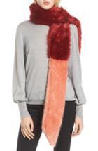 Women's Heurueh Colorblock Faux Fur Scarf, Size - Burgundy