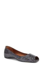 Women's Aquatalia Camille Genuine Snakeskin Peep Toe Flat