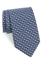 Men's Salvatore Ferragamo Bear Print Silk Tie, Size - Blue