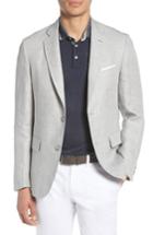 Men's John W. Nordstrom Traditional Fit Herringbone Linen Sport Coat S - Grey