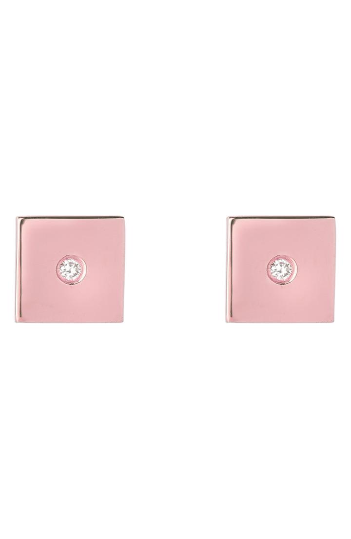 Women's Mini Mini Jewels Forever Collection - Square Diamond Stud Earrings