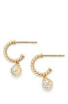 Women's David Yurman Petite Solari Hoop Pave Earrings With Diamonds In 18k Gold