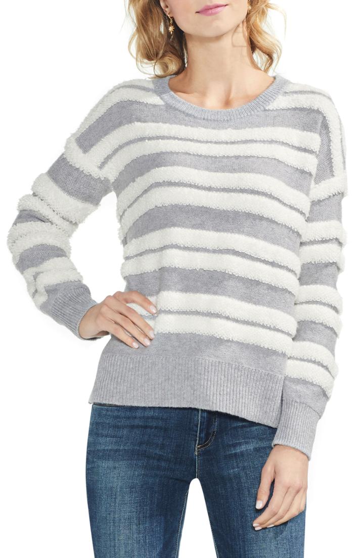 Women's Vince Camuto Loopstripe Crewneck Sweater