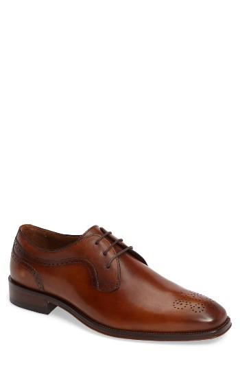 Men's Johnston & Murphy Boydstun Medallion Toe Derby .5 M - Brown