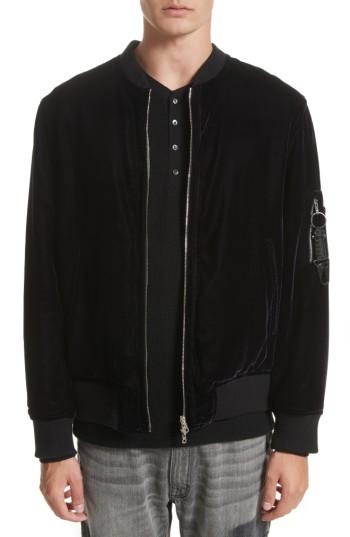Men's Ovadia & Sons Os-1 Reversible Satin Camo Bomber Jacket - Black