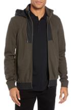 Men's Boss Sibly Slim Fit Hybrid Zip Hoodie - Grey