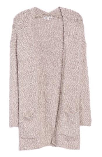 Women's Woven Heart Eyelash Cardigan - Pink