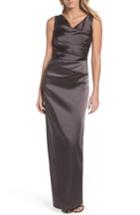 Women's Adrianna Papell Stretch Satin Gown - Black