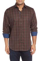 Men's Bugatchi Classic Fit Check Twill Sport Shirt - Beige