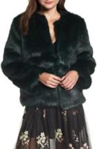 Women's Endless Rose Faux Fur Jacket - Green
