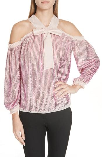 Women's Needle & Thread Kaleidoscope Cold Shoulder Top - Pink