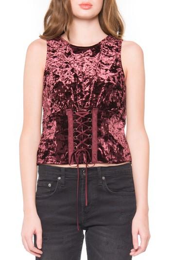 Women's Willow & Clay Velvet Corset Top - Purple