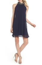 Women's Vince Camuto Beaded Collar Trapeze Dress - Blue