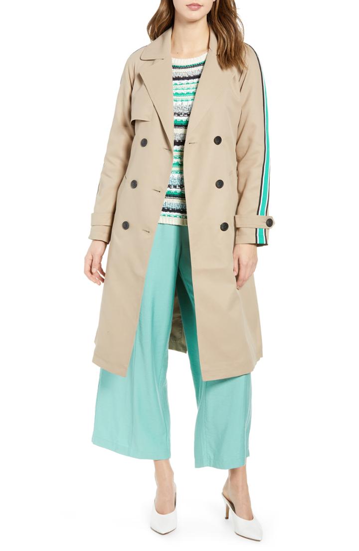 Women's Vero Moda Long Trench Coat - Metallic