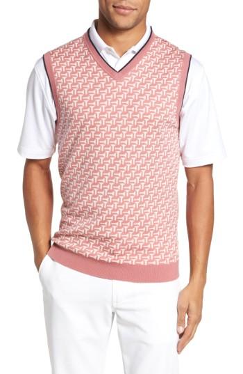 Men's Ted Baker London Tommas Golf Merino Sweater Vest (m) - Pink