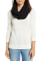 Women's Halogen Solid Cashmere Infinity Scarf, Size - Black
