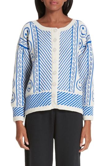 Women's Ashley Williams Hannah Smiley Face Cardigan - Blue