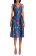 Women's Carolina Herrera Sleeveless Allover Floral Fit & Flare Dress