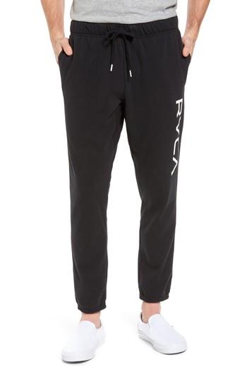 Men's Rvca Big Logo Sweatpants, Size - Black