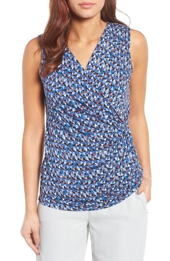 Women's Nic+zoe Triangle Tiles Faux Wrap Top