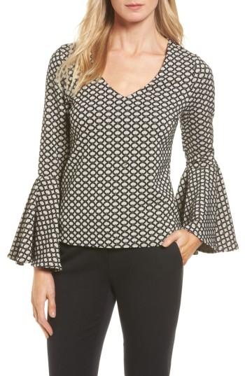 Women's Karen Kane Jacquard Knit Bell Sleeve Top