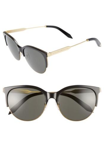 Women's Victoria Beckham Layered Combination Kitten 55mm Sunglasses - Black