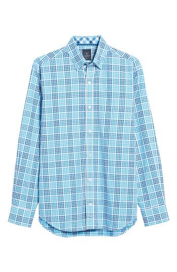 Men's Tailorbyrd Gretna Print Sport Shirt, Size - Blue
