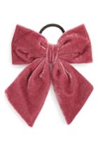 Berry Velvet Bow Ponytail Holder, Size - Burgundy