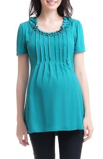 Women's Kimi & Kai Chiana Maternity/nursing Top - Blue/green