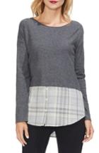 Women's Vince Camuto Mixed Media Top - Grey