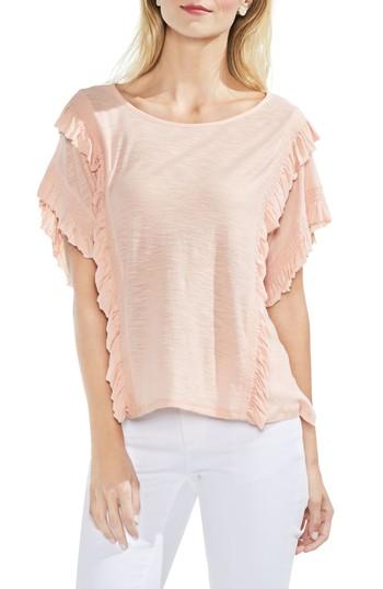 Women's Vince Camuto Ruffle Front Top, Size - Pink