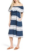 Women's Faithfull The Brand Majorca Stripe Off The Shoulder Dress