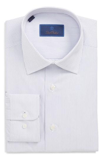 Men's David Donahue Regular Fit Stripe Dress Shirt .5 - 32/33 - Pink