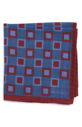 Men's Michael Bastian Geometric Pocket Square, Size - Blue