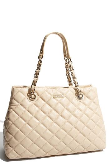 Kate Spade New York 'gold Coast - Maryanne' Quilted Leather Shopper, Large Cashew Shimmer