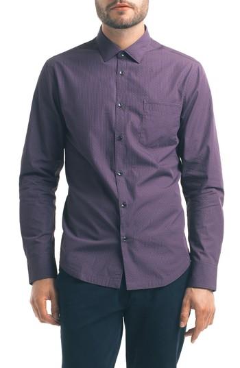 Men's Good Man Brand Slim Fit Diamond Print Sport Shirt, Size - Burgundy