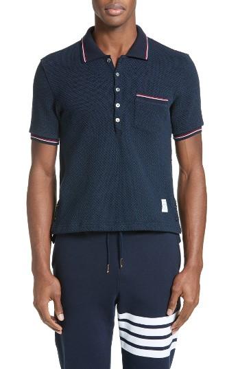 Men's Thom Browne Textured Pocket Polo
