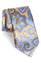 Men's Ermenegildo Zegna Quindici Floral Paisley Silk Tie, Size - Blue