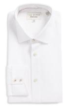 Men's Ted Baker London Lohan Trim Fit Diamond Dress Shirt .5 32/33 - White